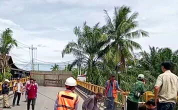 Perbaikan Jembatan Sungai Rokan di Rohul Sudah Capai 86 Persen